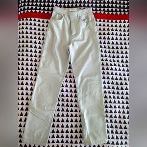 Abercrombie & Fitch 90s straight ultra high rise mint vegan leather pants 6L /28